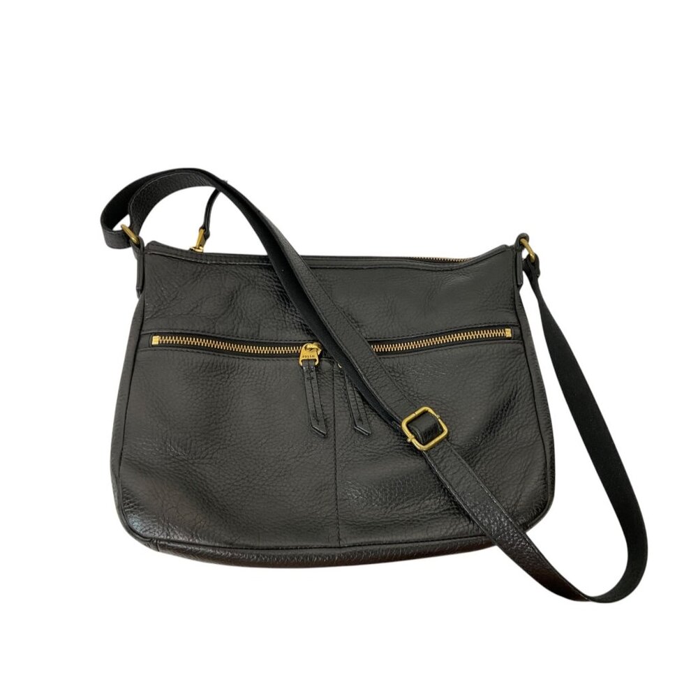 Fossil Leather Zipper Crossbody Bag‎
